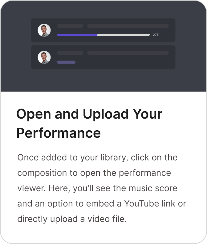 Open and Upload Your Performance